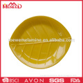Yellow colour leaf shape reusable hard plastic plates